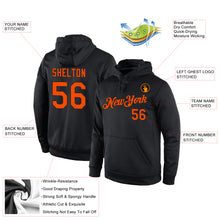 Load image into Gallery viewer, Custom Stitched Black Orange Sports Pullover Sweatshirt Hoodie
