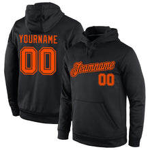 Load image into Gallery viewer, Custom Stitched Black Orange Sports Pullover Sweatshirt Hoodie