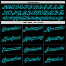 Load image into Gallery viewer, Custom Stitched Black Aqua Sports Pullover Sweatshirt Hoodie