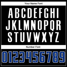 Load image into Gallery viewer, Custom Black White Pinstripe Royal-White Authentic Basketball Jersey