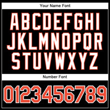 Load image into Gallery viewer, Custom Black White Pinstripe Orange-White Authentic Basketball Jersey