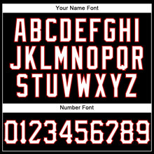 Load image into Gallery viewer, Custom Black White Pinstripe White-Red Authentic Basketball Jersey