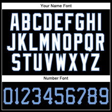 Load image into Gallery viewer, Custom Black White Pinstripe Light Blue-White Authentic Basketball Jersey