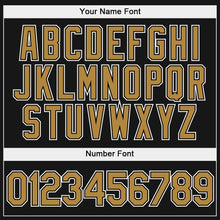 Load image into Gallery viewer, Custom Stitched Black Old Gold-White Sports Pullover Sweatshirt Hoodie