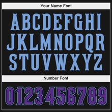 Load image into Gallery viewer, Custom Stitched Black Purple-Light Blue Sports Pullover Sweatshirt Hoodie