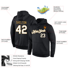 Load image into Gallery viewer, Custom Stitched Black White-Old Gold Sports Pullover Sweatshirt Hoodie