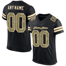 Load image into Gallery viewer, Custom Black Camo-Cream Mesh Authentic Football Jersey