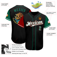Load image into Gallery viewer, Custom Black Kelly Green-Red Authentic Mexico Two Tone Baseball Jersey
