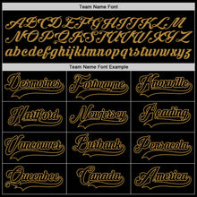 Load image into Gallery viewer, Custom Black Black-Old Gold Authentic Baseball Jersey