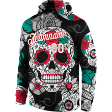 Load image into Gallery viewer, Custom Stitched Black White-Red 3D Skull Fashion Sports Pullover Sweatshirt Hoodie