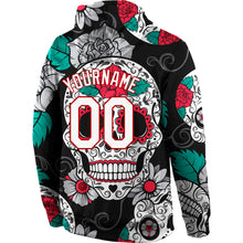 Load image into Gallery viewer, Custom Stitched Black White-Red 3D Skull Fashion Sports Pullover Sweatshirt Hoodie