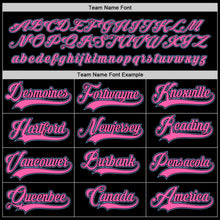 Load image into Gallery viewer, Custom Black Pink-Light Blue Hockey Jersey