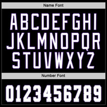 Load image into Gallery viewer, Custom Black White-Purple Hockey Jersey