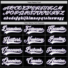 Load image into Gallery viewer, Custom Black White-Purple Hockey Jersey