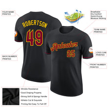 Load image into Gallery viewer, Custom Black Maroon-Gold Performance T-Shirt