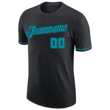 Load image into Gallery viewer, Custom Black Teal-Black Performance T-Shirt