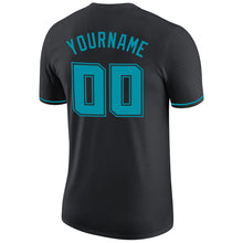 Load image into Gallery viewer, Custom Black Teal-Black Performance T-Shirt