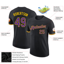Load image into Gallery viewer, Custom Black Purple-Gold Performance T-Shirt