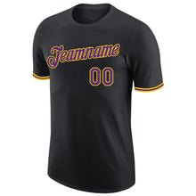 Load image into Gallery viewer, Custom Black Purple-Gold Performance T-Shirt