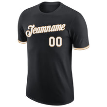 Load image into Gallery viewer, Custom Black White-Old Gold Performance T-Shirt
