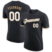 Load image into Gallery viewer, Custom Black White-Old Gold Performance T-Shirt