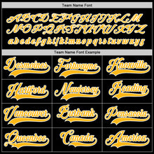 Load image into Gallery viewer, Custom Black Gold-White Hockey Jersey