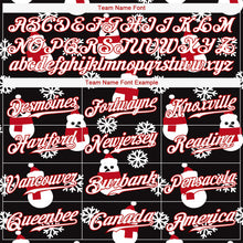 Load image into Gallery viewer, Custom Black Red-White Christmas 3D Authentic Baseball Jersey