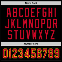 Load image into Gallery viewer, Custom Black Red-Gold Hockey Jersey