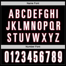 Load image into Gallery viewer, Custom Black White-Red Hockey Jersey