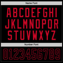 Load image into Gallery viewer, Custom Black Black-Red Hockey Jersey