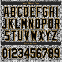 Load image into Gallery viewer, Custom Stitched Black Black-Old Gold 3D Pattern Design Snakeskin Sports Pullover Sweatshirt Hoodie