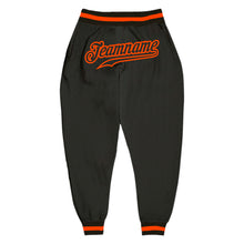 Load image into Gallery viewer, Custom Black Black-Orange Sports Pants