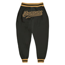 Load image into Gallery viewer, Custom Black Black-Old Gold Sports Pants