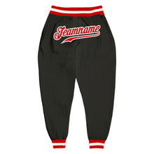 Load image into Gallery viewer, Custom Black Red-White Sports Pants