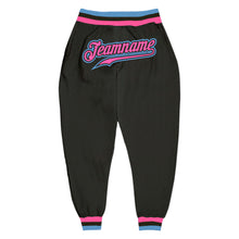 Load image into Gallery viewer, Custom Black Pink-Light Blue Sports Pants