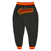 Load image into Gallery viewer, Custom Black Red-Gold Sports Pants