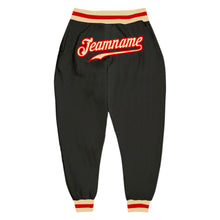 Load image into Gallery viewer, Custom Black Cream-Red Sports Pants