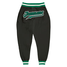 Load image into Gallery viewer, Custom Black Kelly Green-White Sports Pants