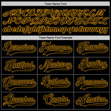 Load image into Gallery viewer, Custom Black Black-Gold Authentic Baseball Jersey