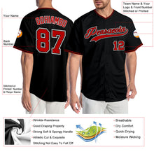 Load image into Gallery viewer, Custom Black Red-White Authentic Baseball Jersey