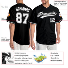 Load image into Gallery viewer, Custom Black White-Gray Authentic Baseball Jersey