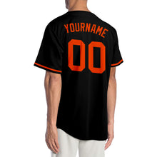 Load image into Gallery viewer, Custom Black Orange Authentic Baseball Jersey