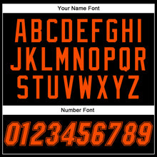 Load image into Gallery viewer, Custom Black Orange-Black Authentic Baseball Jersey