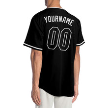 Load image into Gallery viewer, Custom Black Black-White Authentic Baseball Jersey