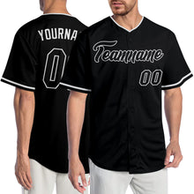 Load image into Gallery viewer, Custom Black Black-White Authentic Baseball Jersey