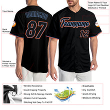 Load image into Gallery viewer, Custom Black Black-Orange Authentic Baseball Jersey
