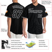 Load image into Gallery viewer, Custom Black White Pinstripe Black-White Authentic Baseball Jersey