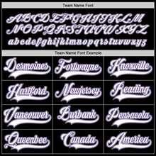 Load image into Gallery viewer, Custom Black White-Purple Hockey Jersey