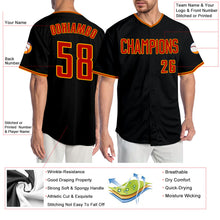Load image into Gallery viewer, Custom Black Red-Gold Authentic Baseball Jersey