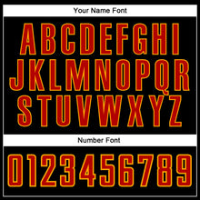 Load image into Gallery viewer, Custom Black Red-Gold Authentic Baseball Jersey
